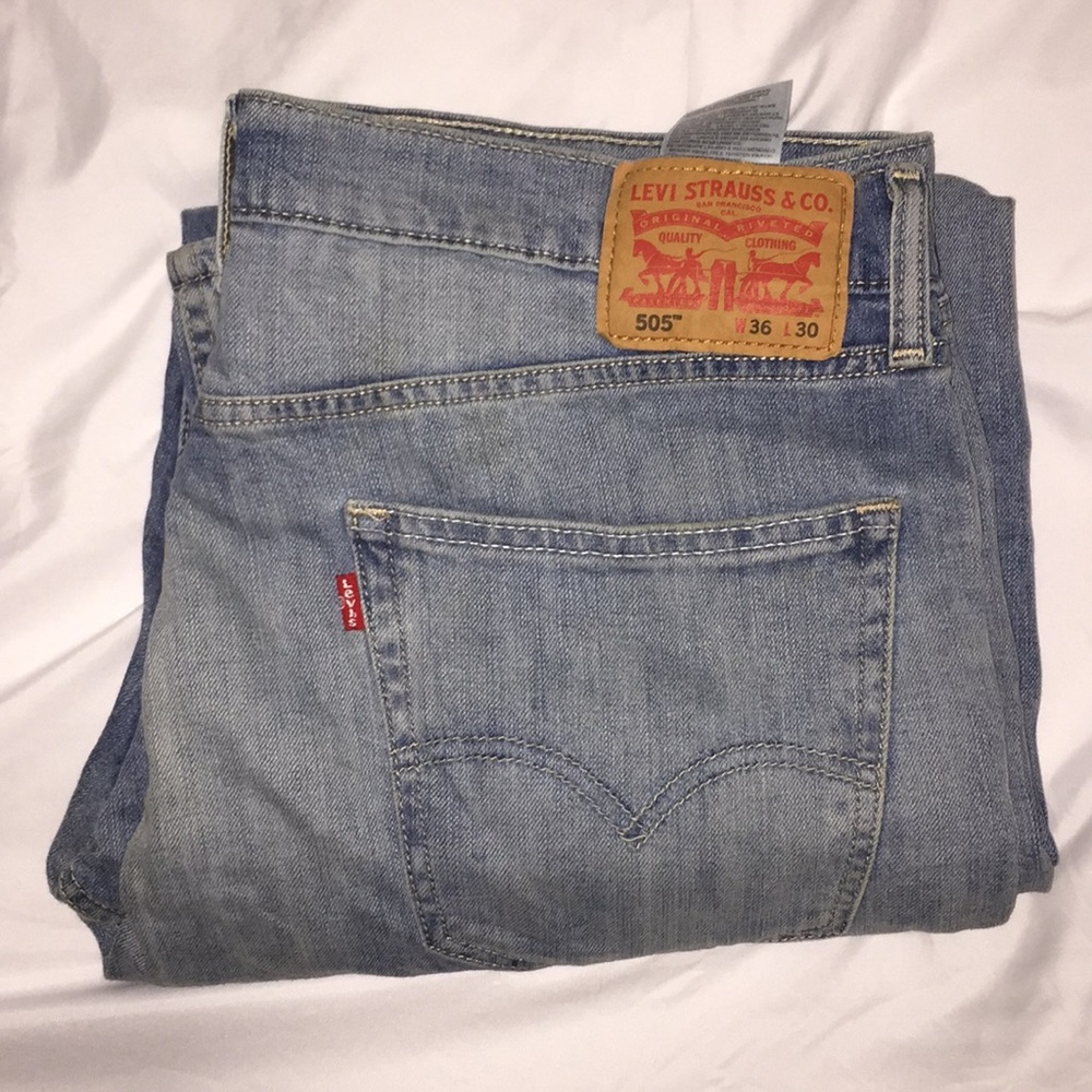 LEVIS 505 REGULAR FIT JEANS 36 x 30
